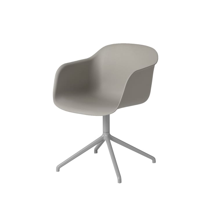 Fiber armchair drejebase med retur kontorsstol - grey, gråt stel - Muuto