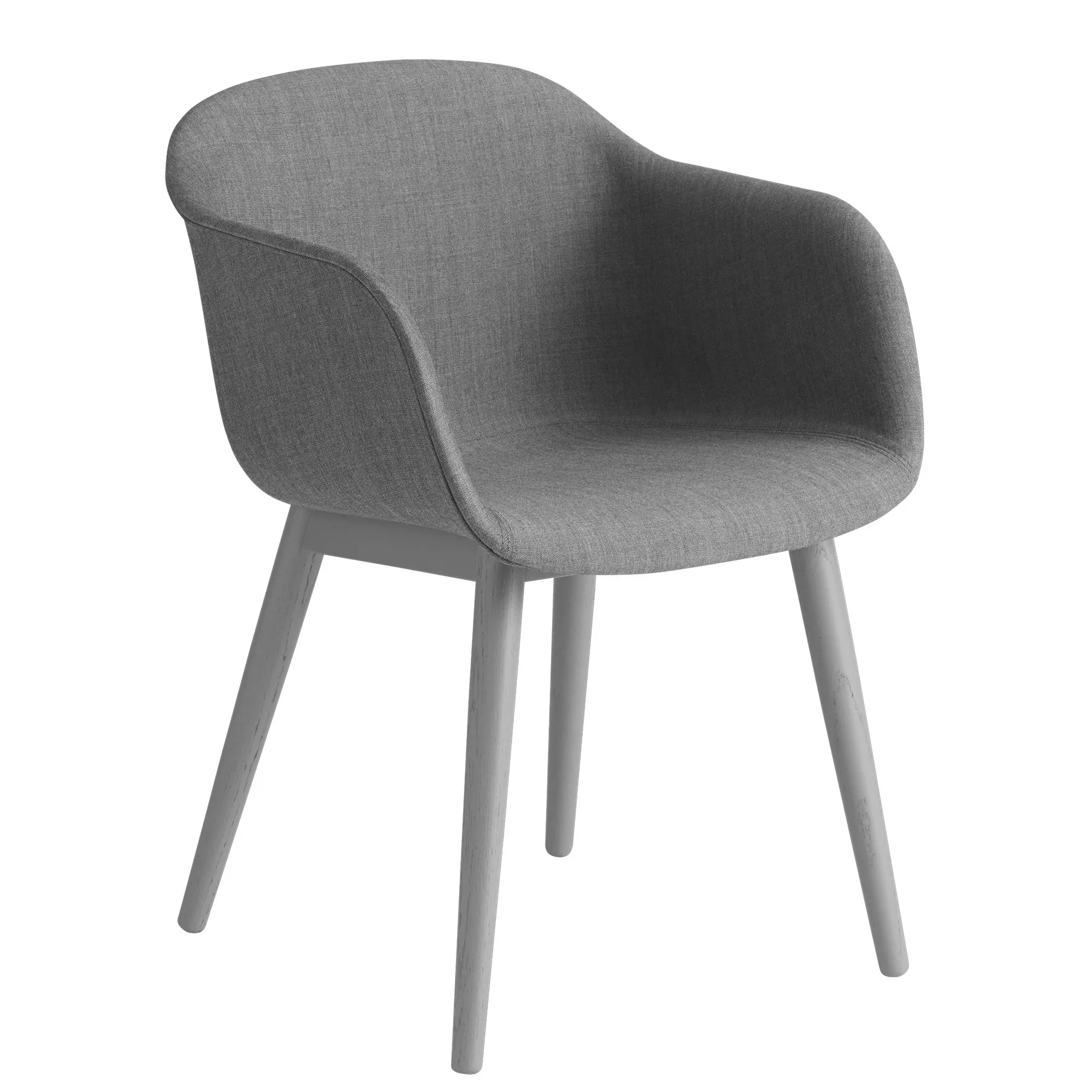 Fiber Chair stol med armlæn og træben, Remix 133/Grey Muuto