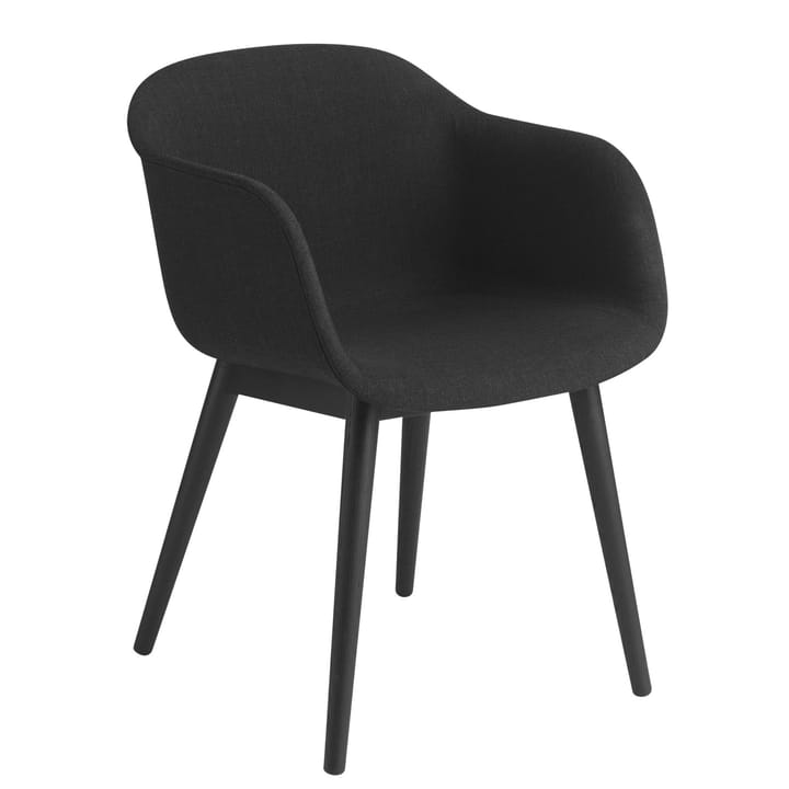 Fiber Chair stol med armlæn og træben - Remix 183/Black - Muuto