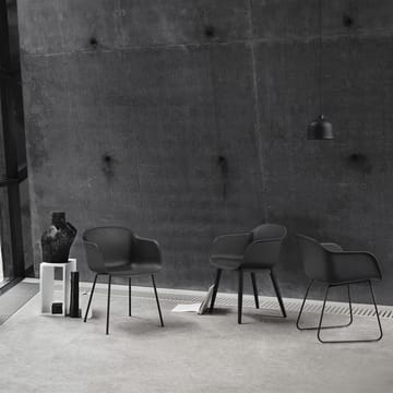 Fiber chair stol med armlæn - sort - Muuto