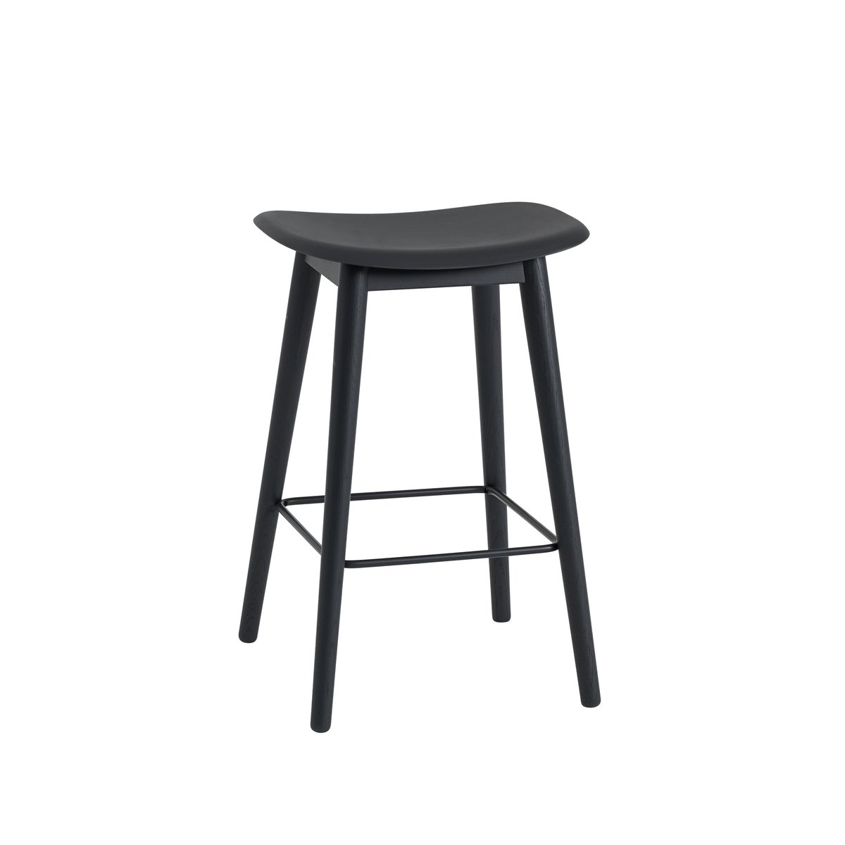 Muuto Fiber counter stool 65 cm black, sorte ben | Skandinavisk Design | Barstole | Sort