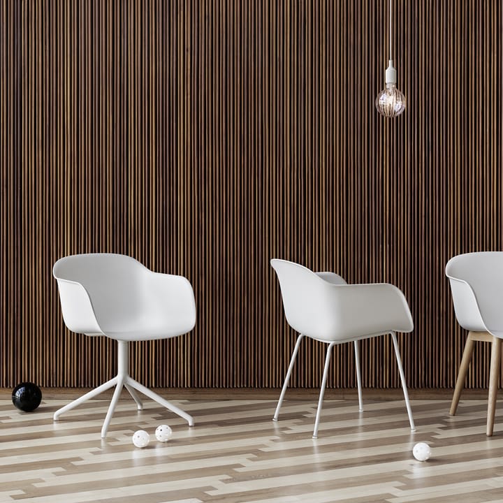 Fiber karmstol tube base, Remix 452, grey Muuto