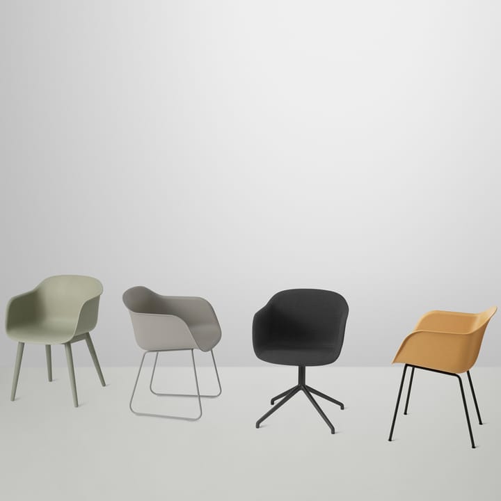 Fiber karmstol tube base, Remix 452, grey Muuto