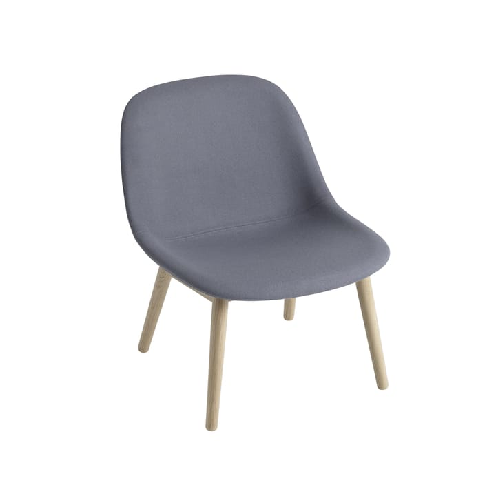 Fiber lounge lænestol med egeben - blå - Muuto