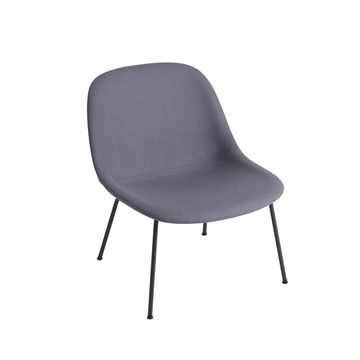 Fiber lounge lænestol med stålben - blå, sort - Muuto