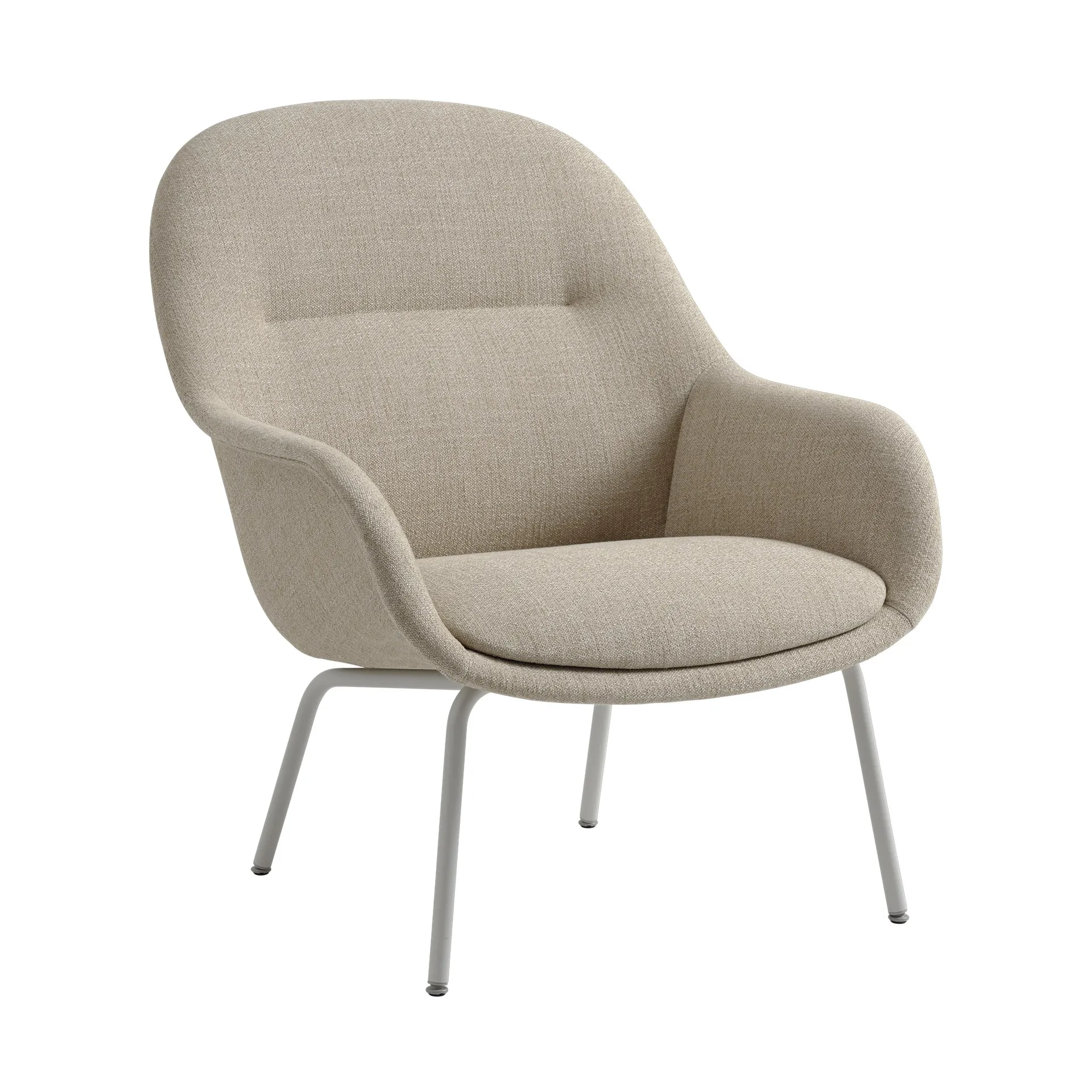Fiber Lounge lænestol med stålben, Ecriture 240-grey Muuto