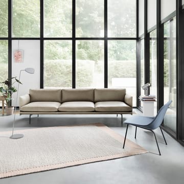 Fiber Lounge stol med stålben - blå, sort - Muuto