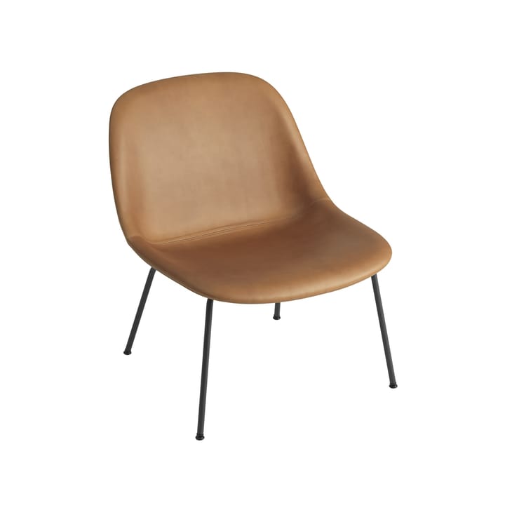 Fiber Lounge stol med stålben - cognac, sort - Muuto