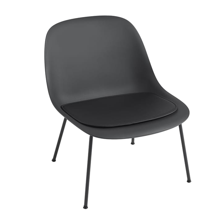 Fiber lounge stolehynde, Sort læder Muuto