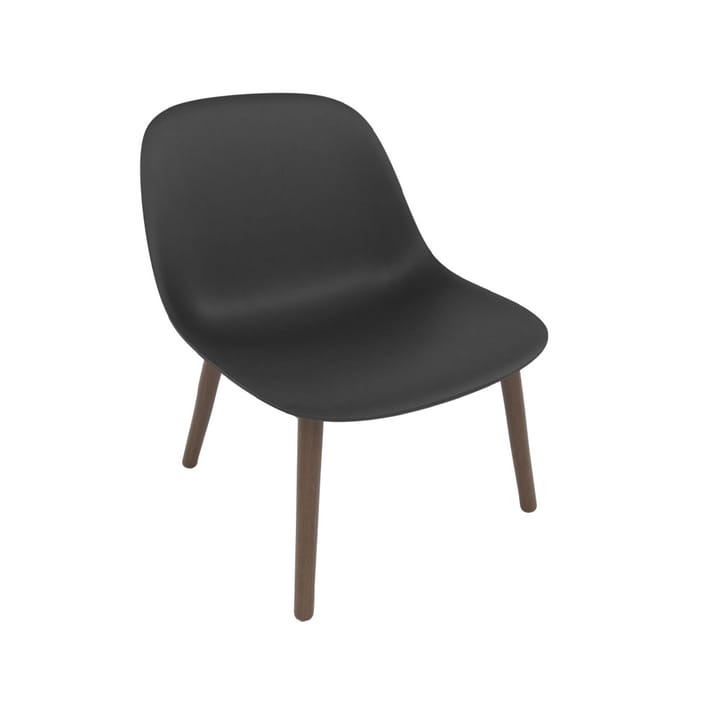 Fiber loungestol wood base - black, mørkebrunbejdsede ben - Muuto