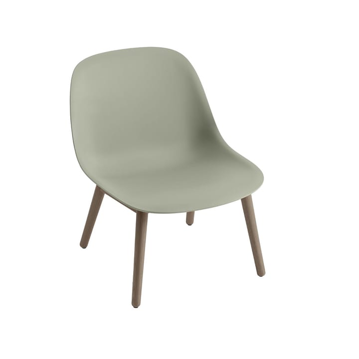 Fiber loungestol wood base - dusty green, mørkebrunbejdsede ben - Muuto