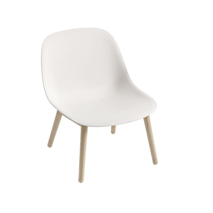 Fiber loungestol wood base - natural white, ben i eg - Muuto