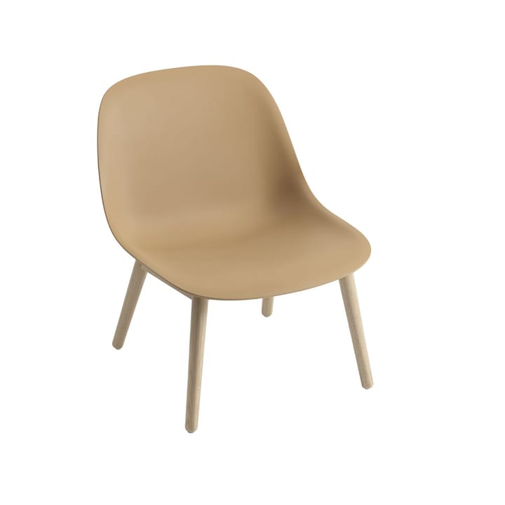 Fiber loungestol wood base - ochre, ben i eg - Muuto