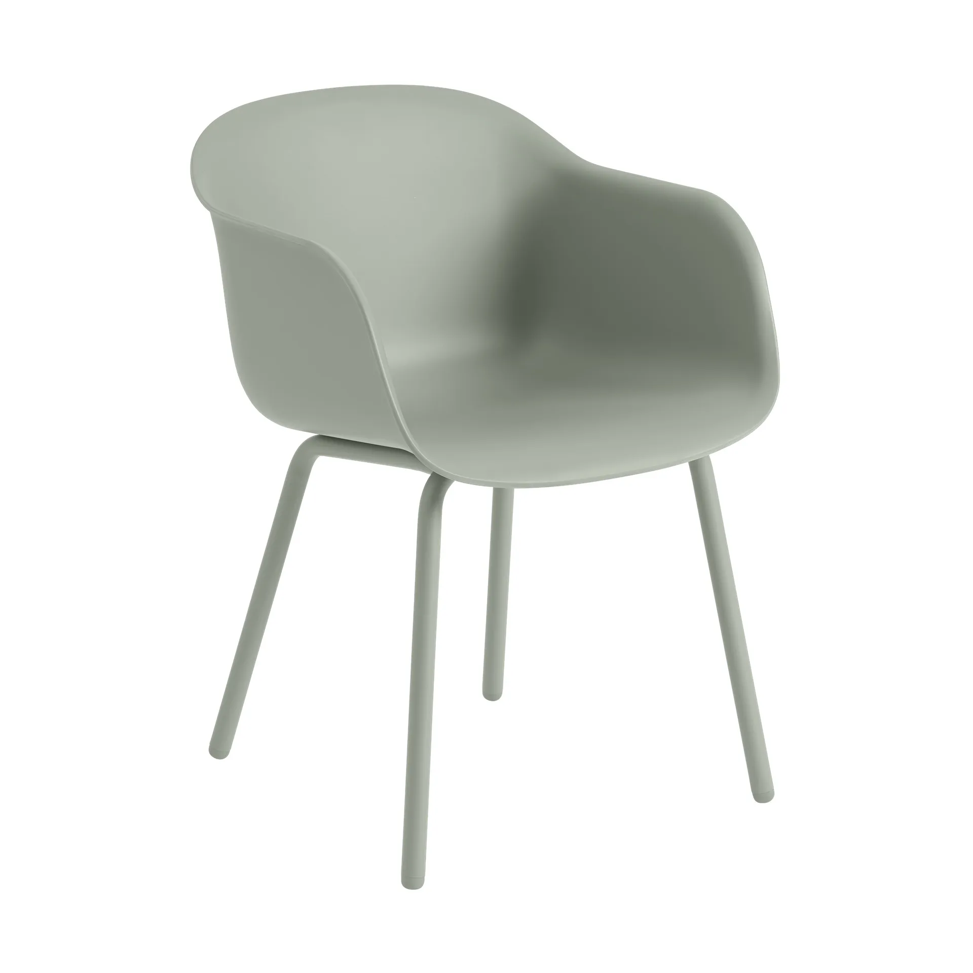 Fiber Outdoor Armchair med stålben, Dusty green Muuto