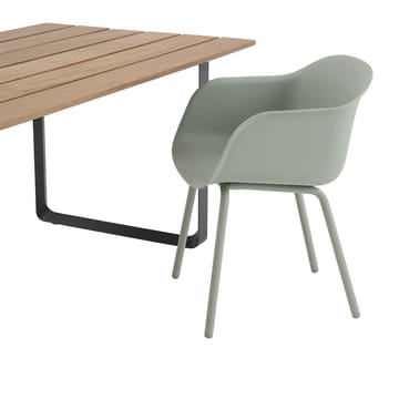 Fiber Outdoor Armchair med stålben - Dusty green - Muuto