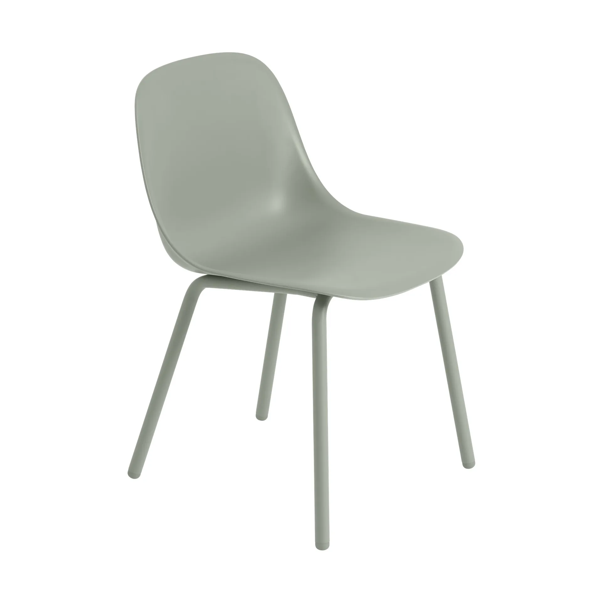 Fiber Outdoor side chair stol med stålben, Dusty green Muuto