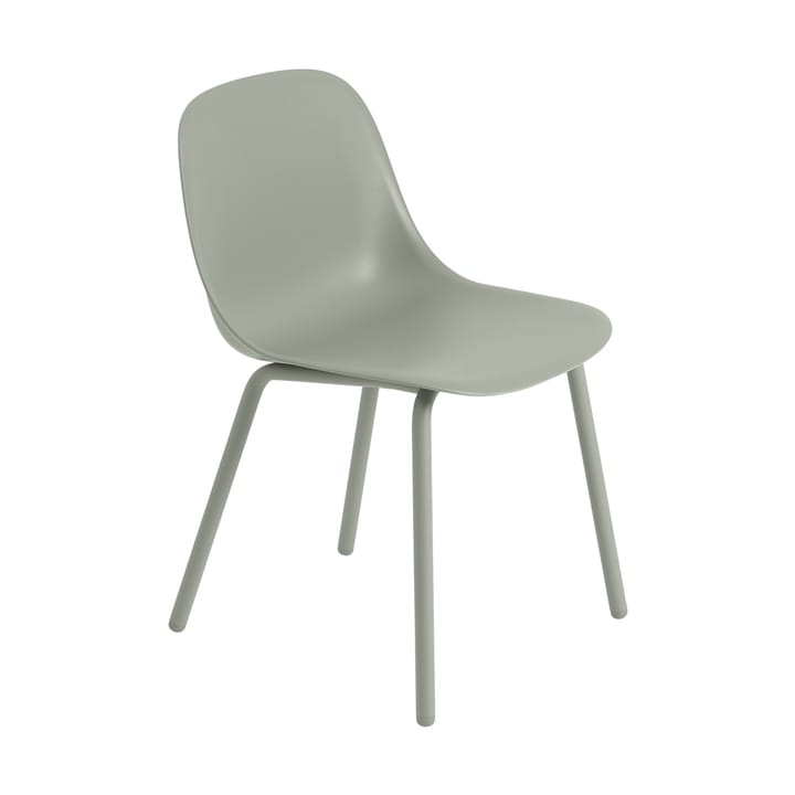 Fiber Outdoor side chair stol med stålben - Dusty green - Muuto
