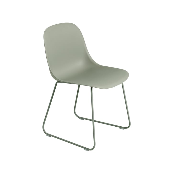 Fiber stol stålmeder plastsæde - Dusty green/Green - Muuto