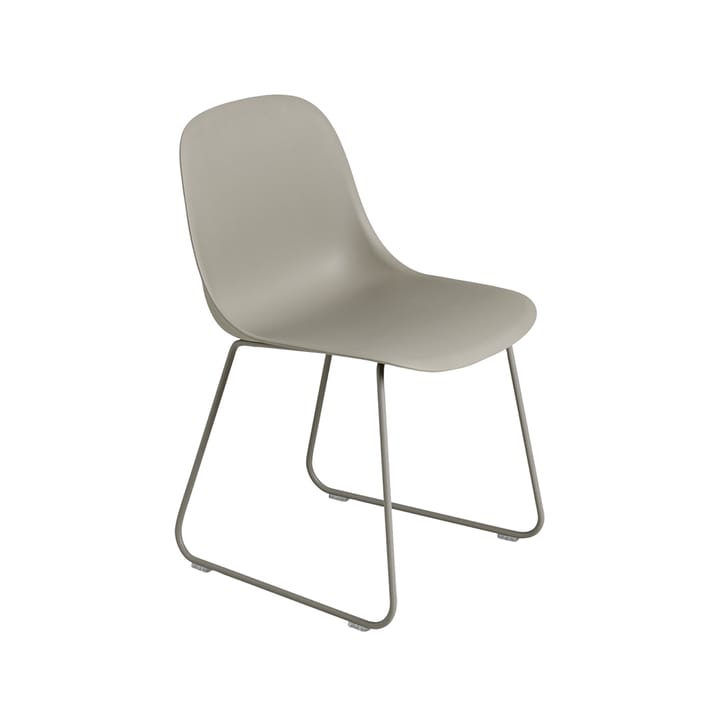 Fiber stol stålmeder plastsæde - Grey/Grey - Muuto