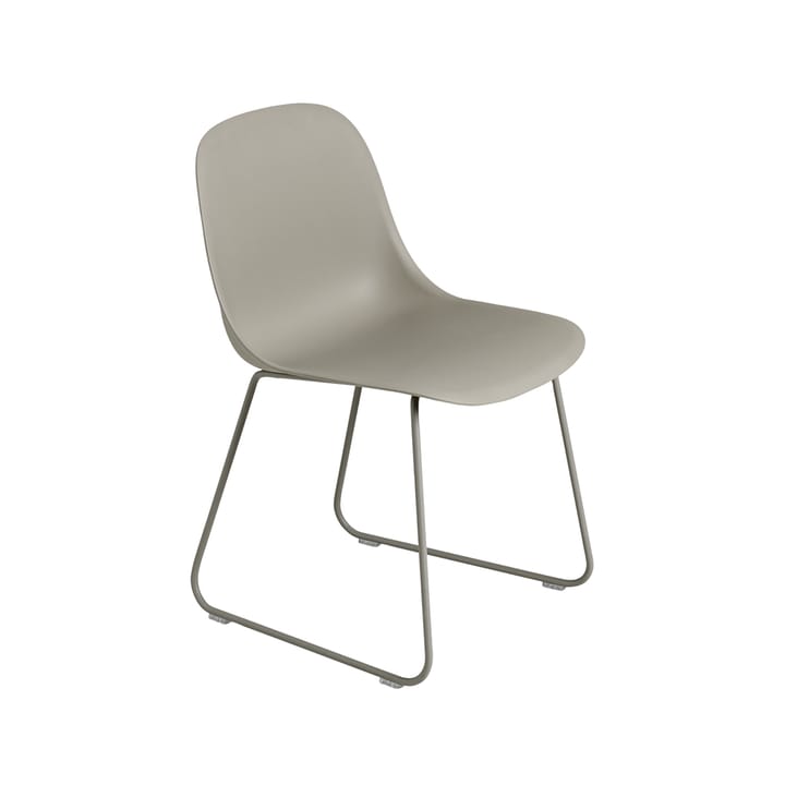 Fiber stol stålmeder plastsæde - Grey/Grey - Muuto