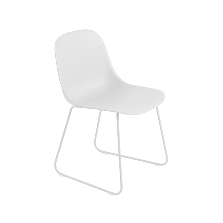 Fiber stol stålmeder plastsæde - Natural white/White - Muuto
