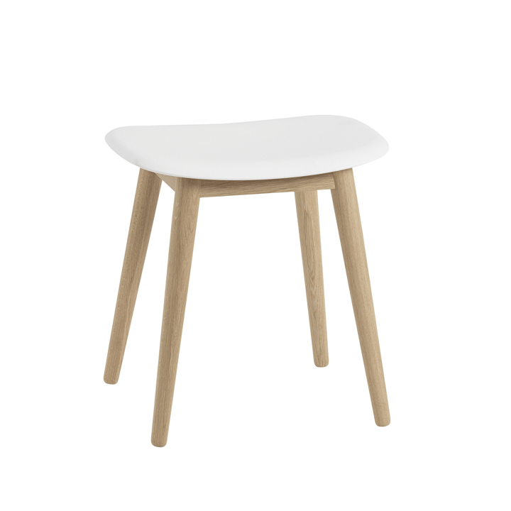 Fiber taburet - natural white, ben i eg - Muuto