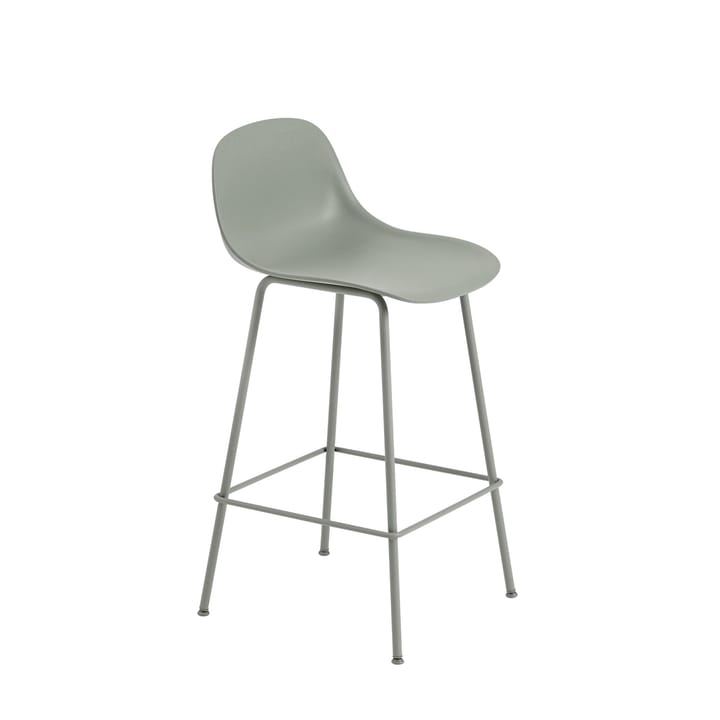 Fiber Tube barstol ryglæn 65 cm - dusty green - Muuto