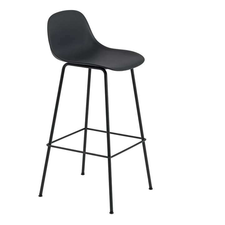 Fiber Tube barstol ryglæn 75 cm - sort - Muuto