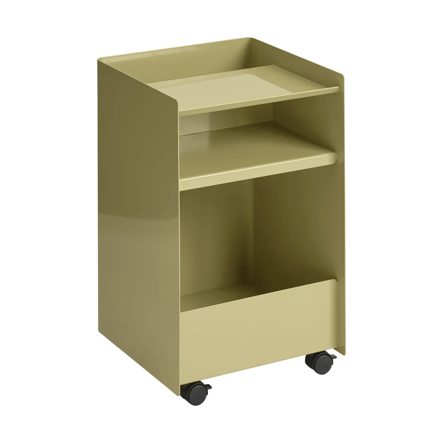 Folded Trolley rullevogn åben, Dark beige green 37,4x61,5x37,2 cm Muuto