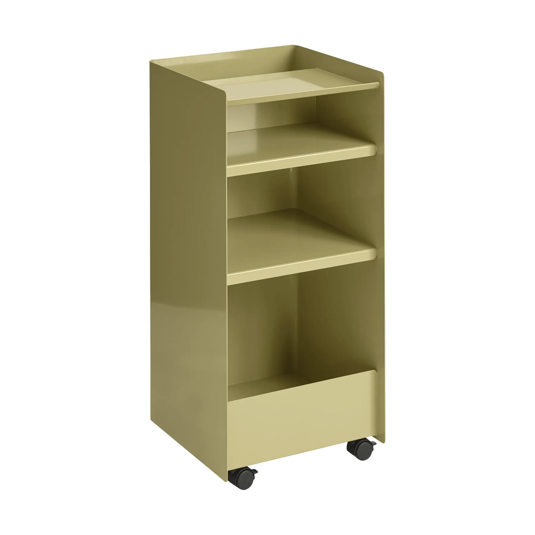 Folded Trolley rullevogn åben, Mørk beige grøn, 37,4x38,7x37,2 cm Muuto