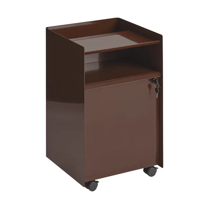 Folded Trolley rullevogn med skab - Dark red - Muuto