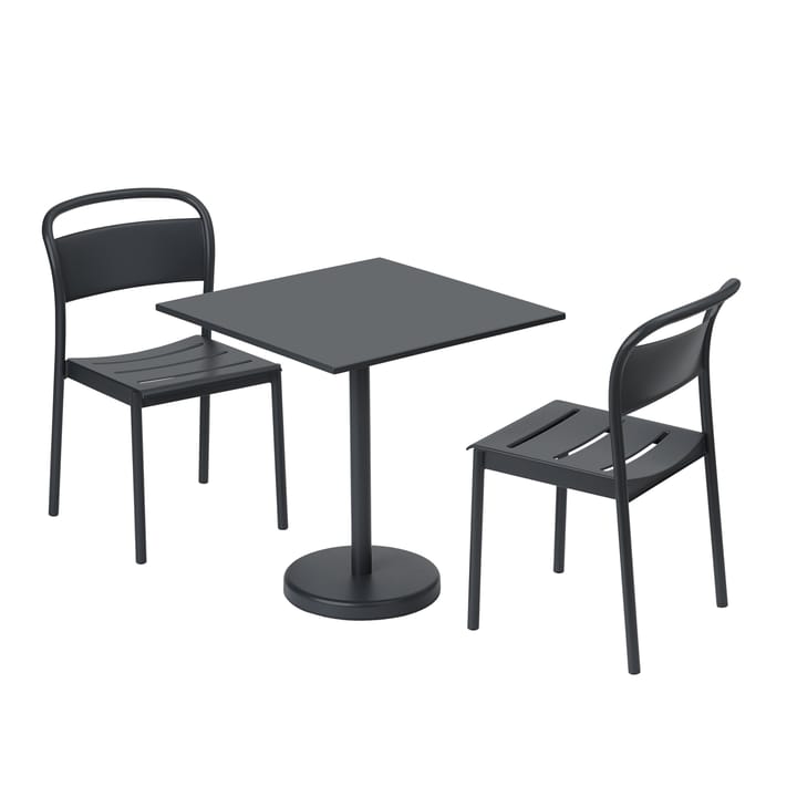 Linear stålbord 70x70 cm, Black Muuto