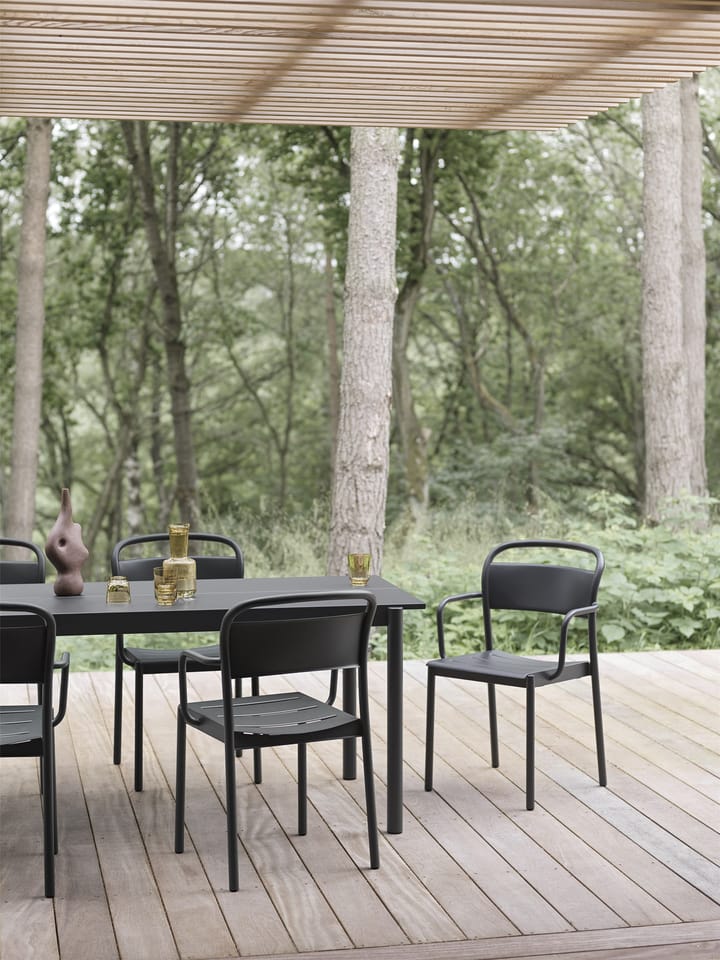 Linear steel armchair armstol, Black Muuto