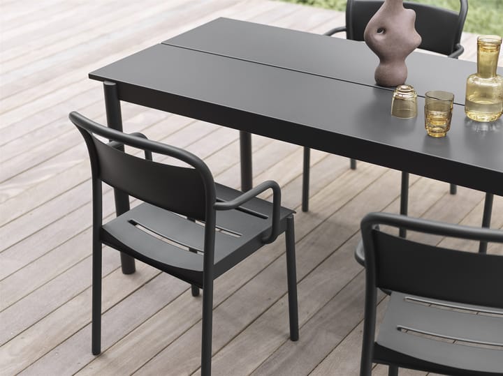 Linear steel armchair armstol, Black Muuto