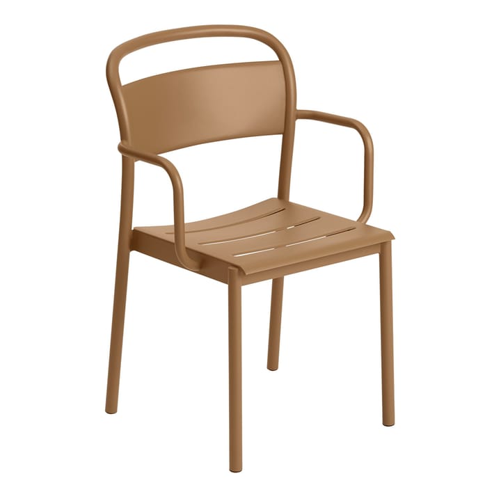 Linear steel armchair armstol - Burnt orange - Muuto
