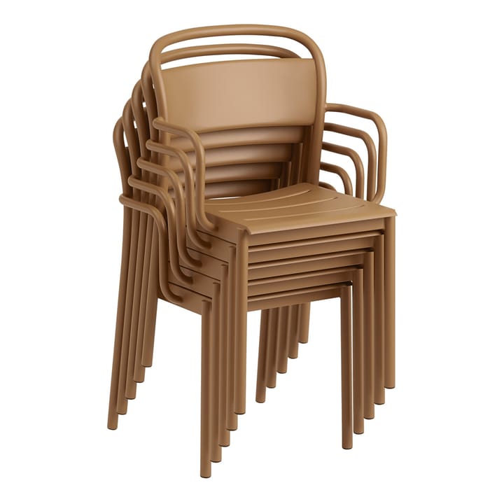 Linear steel armchair armstol, Burnt orange Muuto