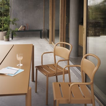 Linear steel armchair armstol - Burnt orange - Muuto