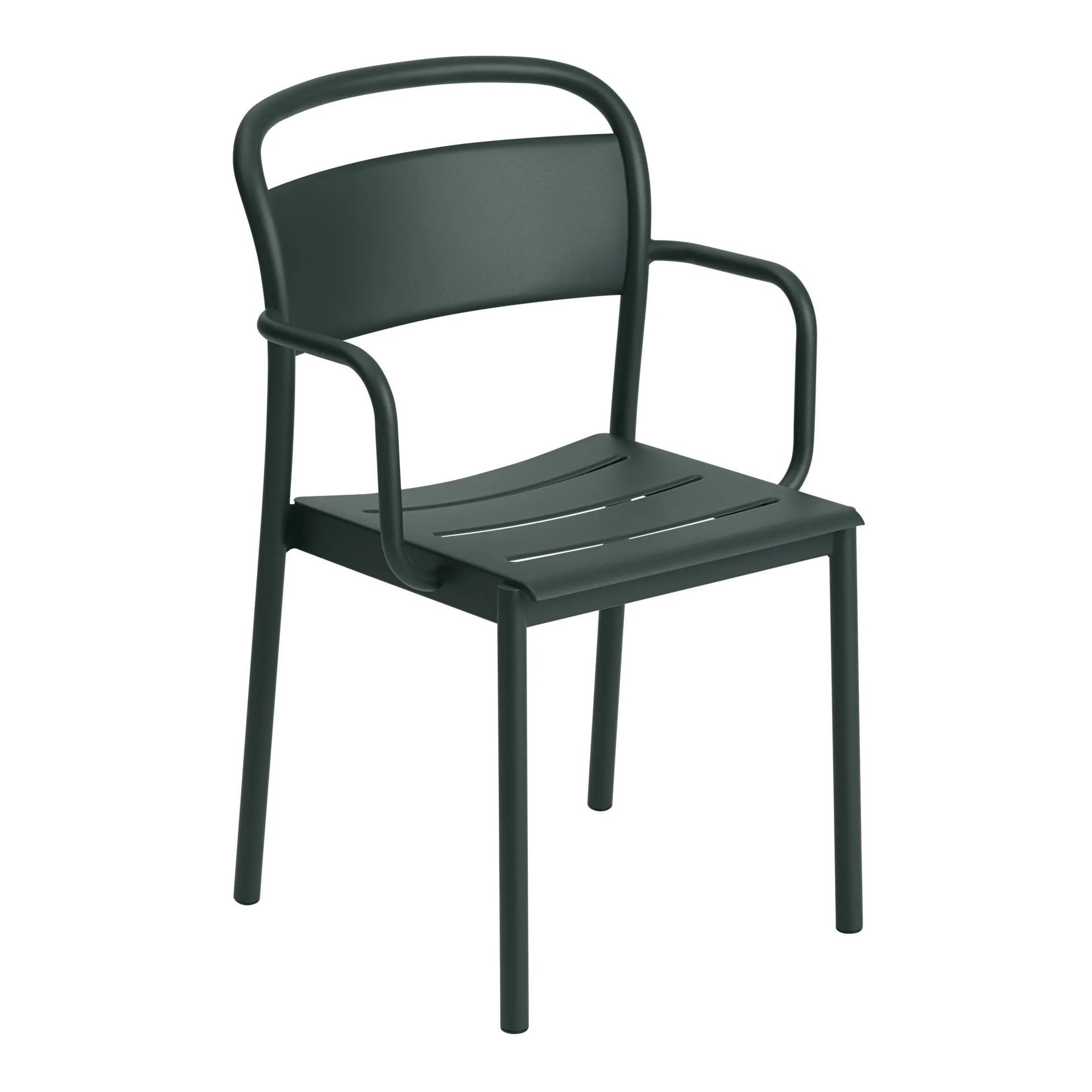 Linear steel armchair armstol, Dark green Muuto