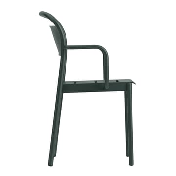 Linear steel armchair armstol - Dark green - Muuto