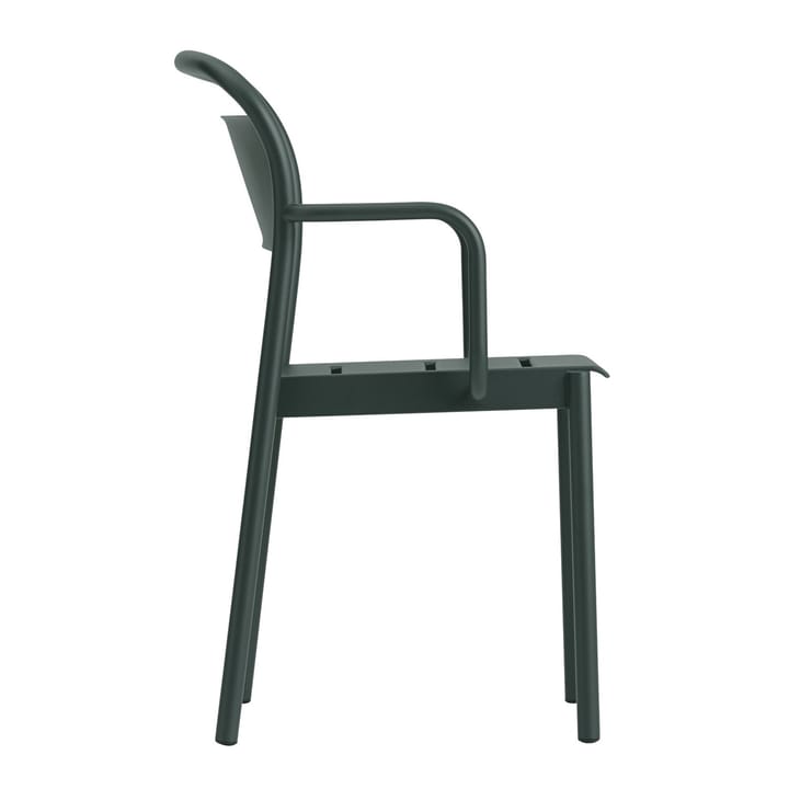 Linear steel armchair armstol, Dark green Muuto