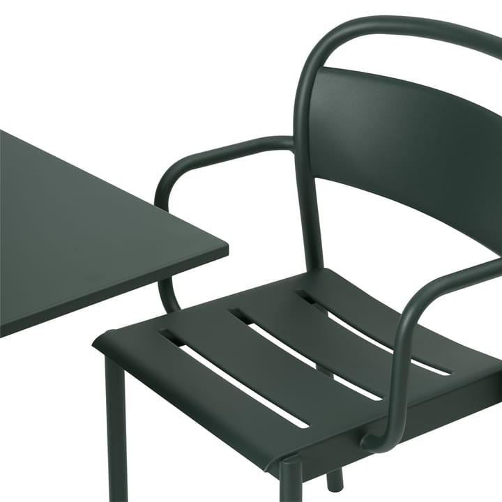 Linear steel armchair armstol, Dark green Muuto