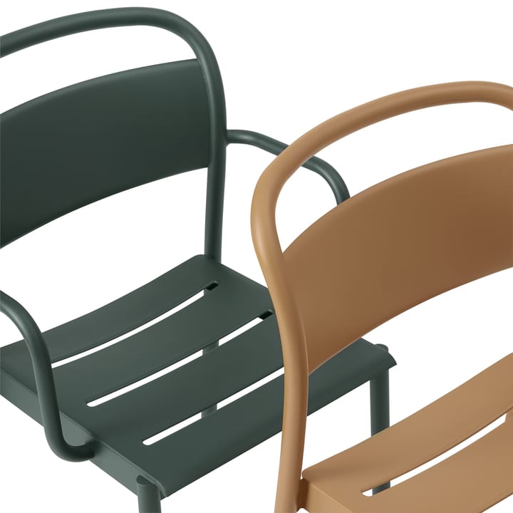 Linear steel armchair armstol, Dark green Muuto