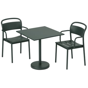 Linear steel armchair armstol - Dark green - Muuto