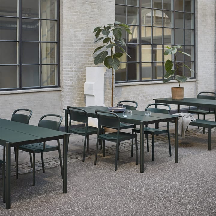 Linear steel armchair armstol, Dark green Muuto