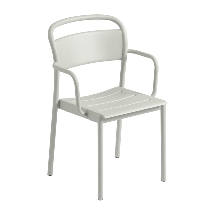 Linear steel armchair armstol - Grey (RAL 7044) - Muuto