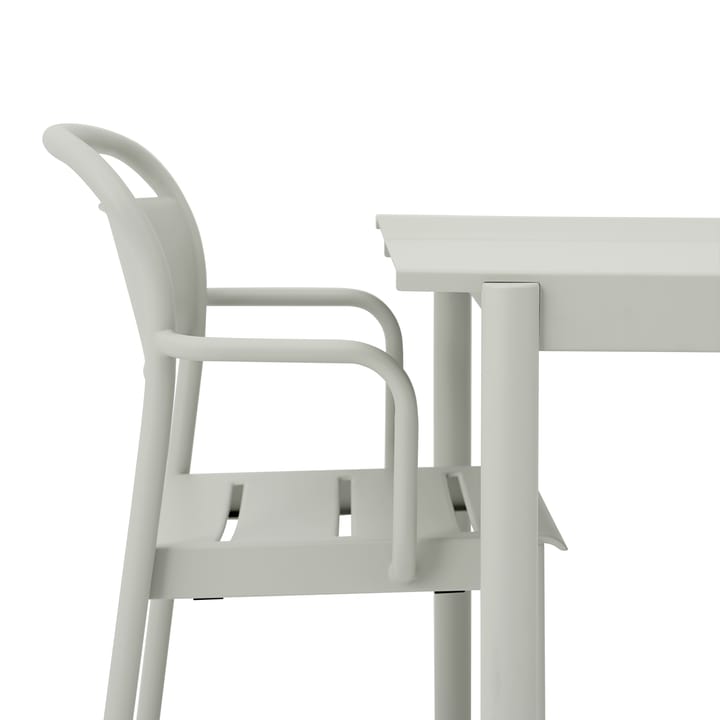 Linear steel armchair armstol, Grey (RAL 7044) Muuto