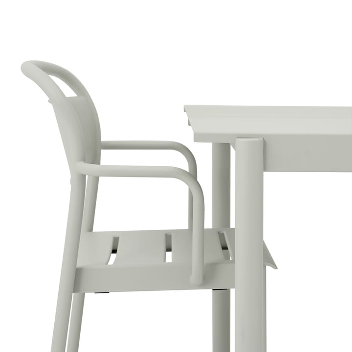 Linear steel armchair armstol - Grey (RAL 7044) - Muuto