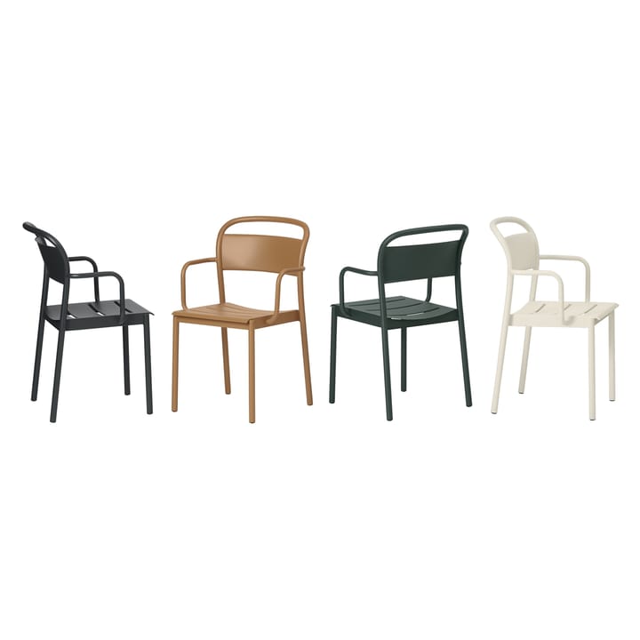 Linear steel armchair armstol - Offwhite - Muuto