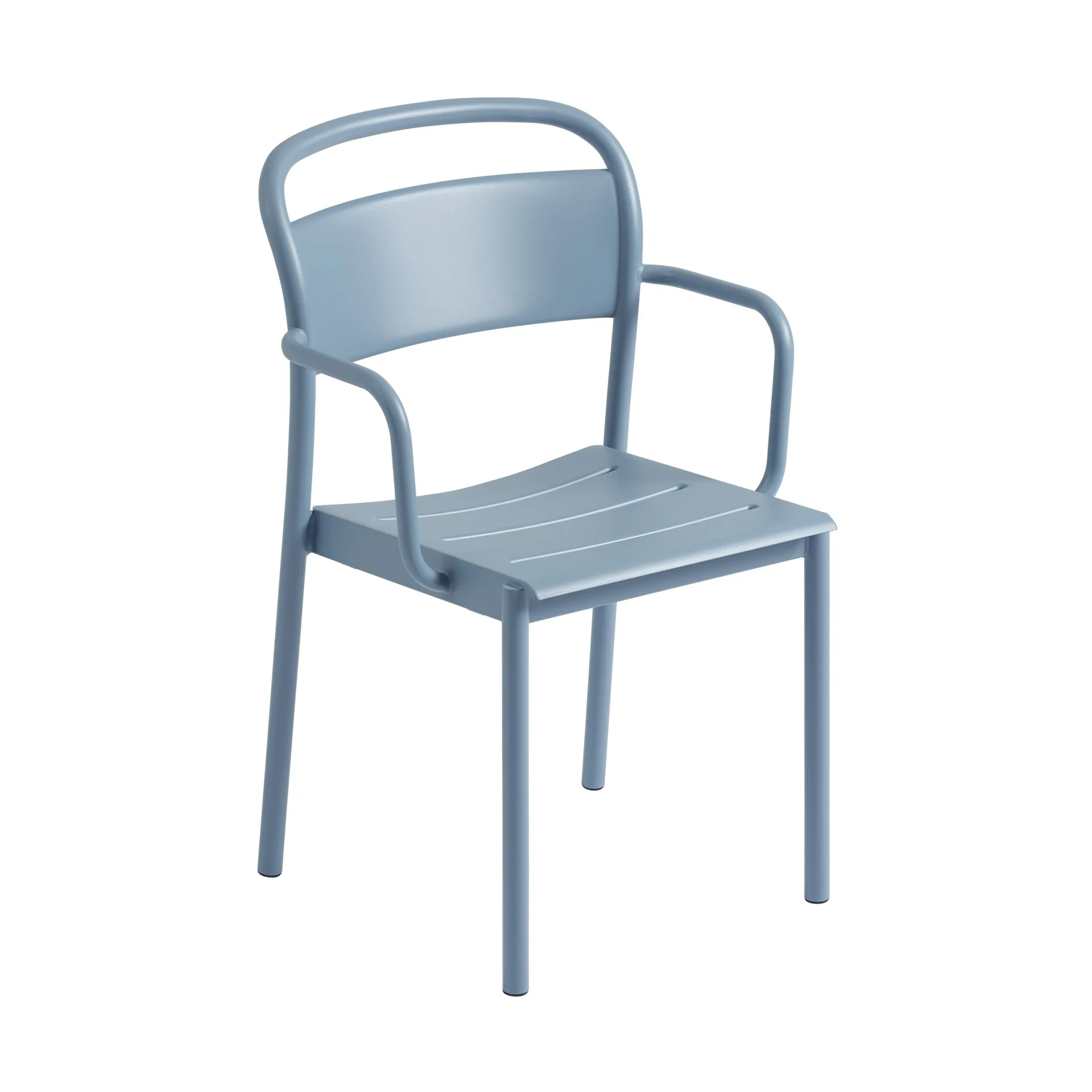 Linear steel armchair armstol, Pale blue Muuto