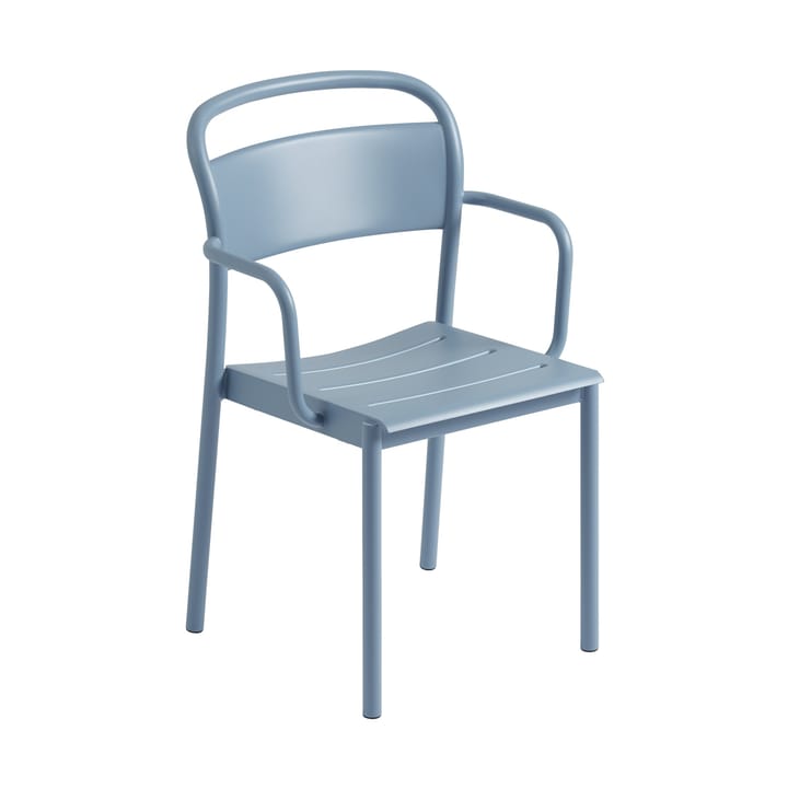 Linear steel armchair armstol - Pale blue - Muuto